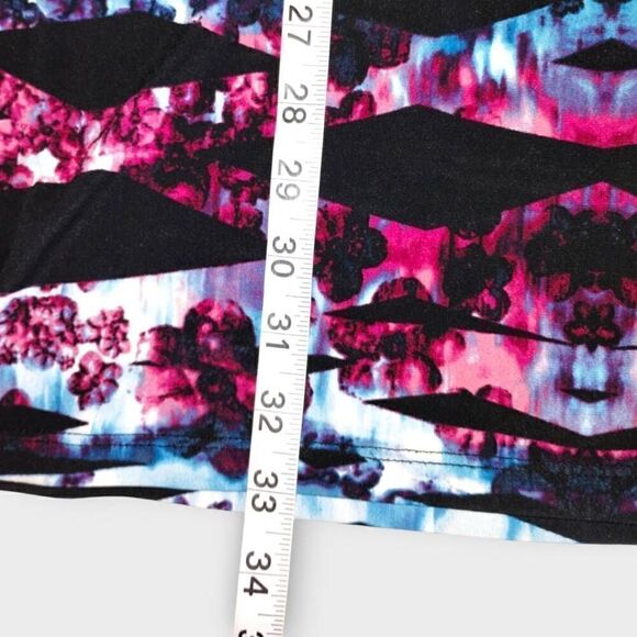 Valerie Stevens Womens Tunic Sz XL Dress‎ Blue Black Relaxed Fit Chiffon Granny - Picture 14 of 14